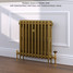 CI-RK660-10-MET-GOLD-LS01 - Rook 2 Column Victorian Cast Iron Radiator H660mm x W586mm CI-RK660-10-MET-GOLD-LS01 - Rook 2 Column Victorian Cast Iron Radiator H660mm x W586mm